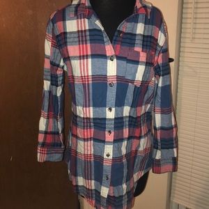 Pink and blue flannel